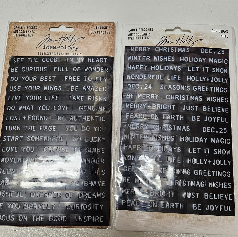 Tim Holtz Idea-ology Label Stickers - Black and White